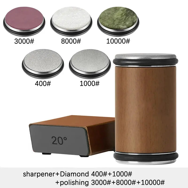 Knife Sharpener | Double Sided Diamond | 15/20 Degree Magnetic Roller