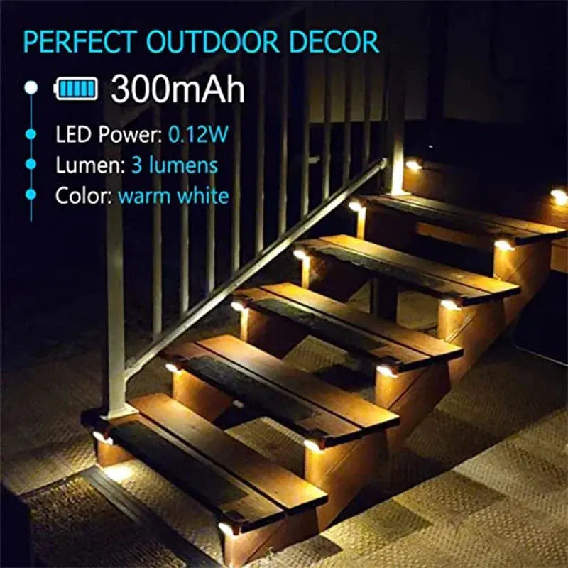 Outdoor Solar Step Lights Warm White LED Waterproof Stair Path Lighting for Garden Patio Fence Balcony Decoration Solar Power from PriceLows™