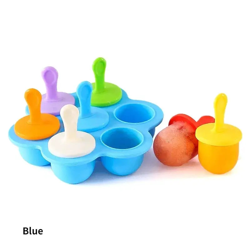 1pc 7 Holes DIY Ice Cream Pops Silicone Mold Ice Cream Ball Maker Popsicles Molds Baby Fruit Shake Home Kitchen Accessories Tool from PriceLows™