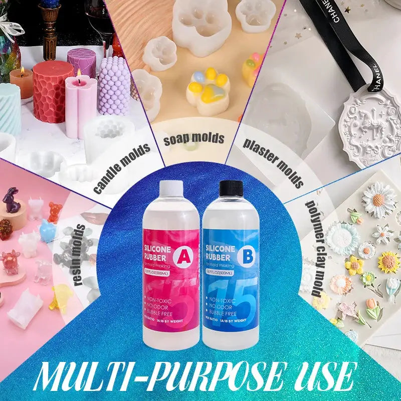 Silicone Mold Making Kit | 1:1 Mixing Ratio | Translucent Non-Toxic | 500Ml 1000Ml