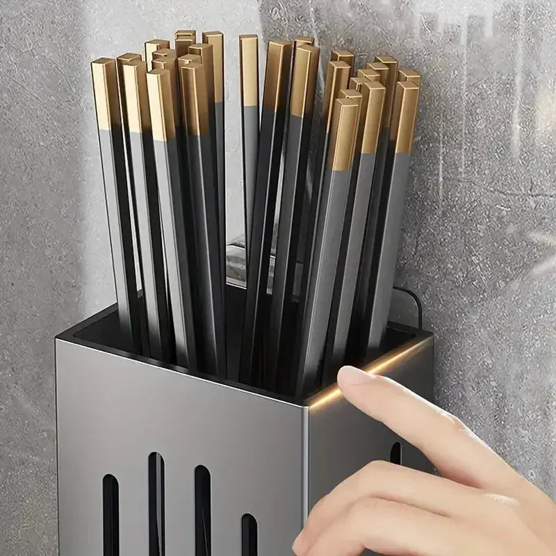 Wall-mounted Punch-free Chopstick Holder Kitchen Sink Tableware Drain Rack from PriceLows™