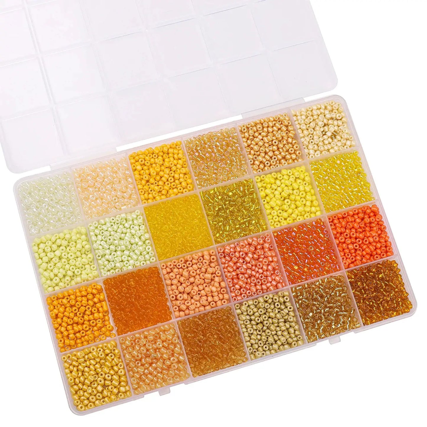 Glass Seed Beads Kit | 5200 Pc | 3mm Round | 24 Grid Box