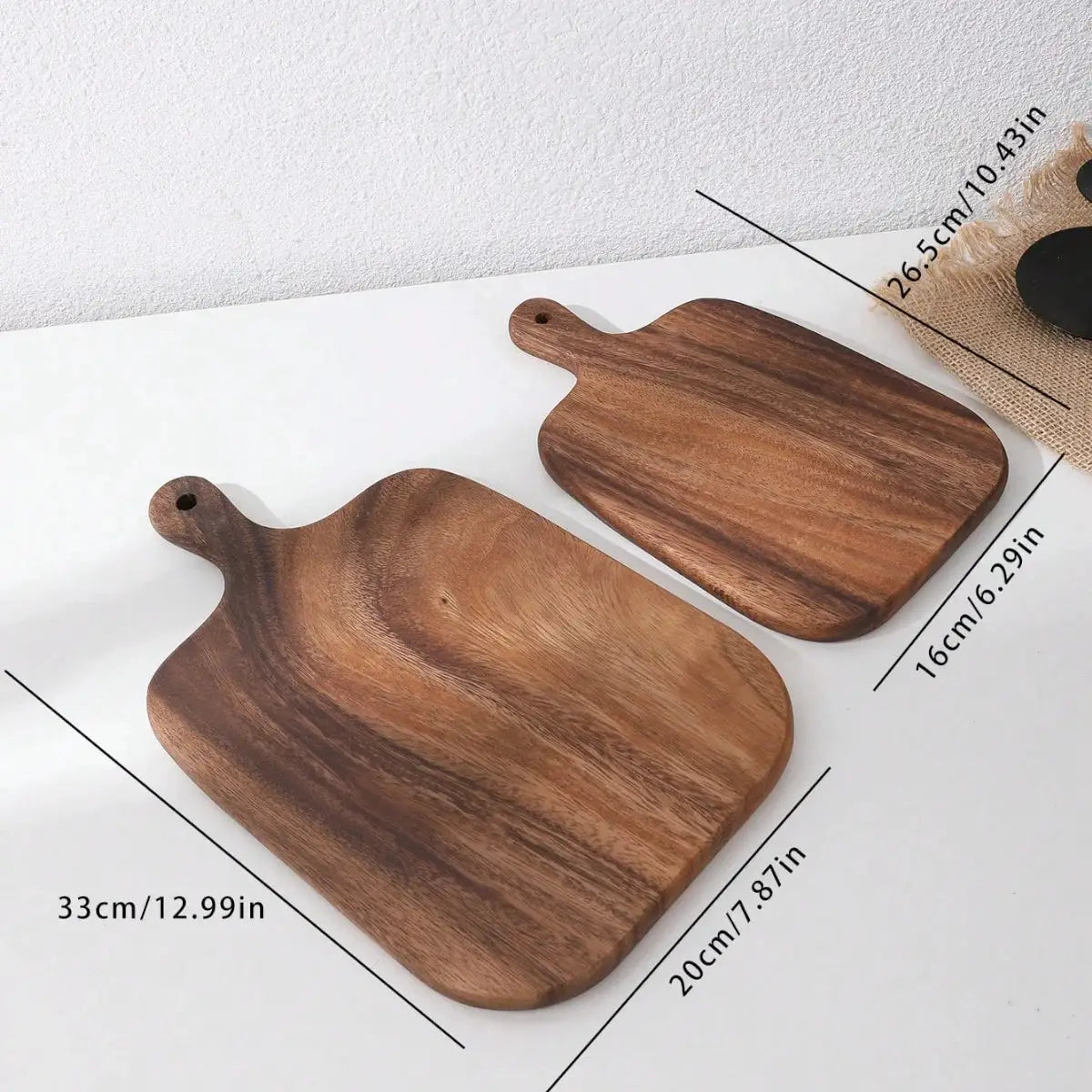 Acacia Wood Cutting Board | Rectangle Shape | Natural Finish | 1 Or 2 Pack