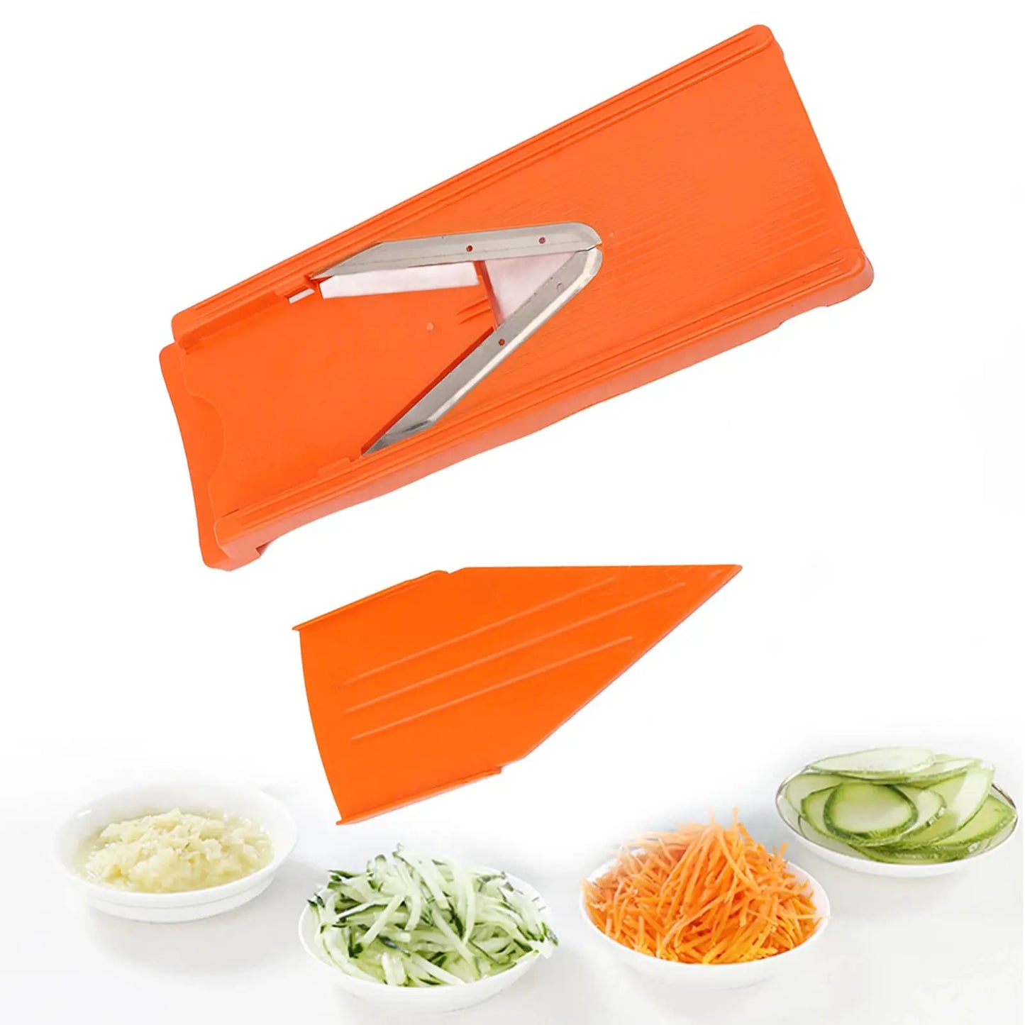 V Blade Mandoline Cutter | Stainless Steel | Hand Guard | Julienne Thick Cut