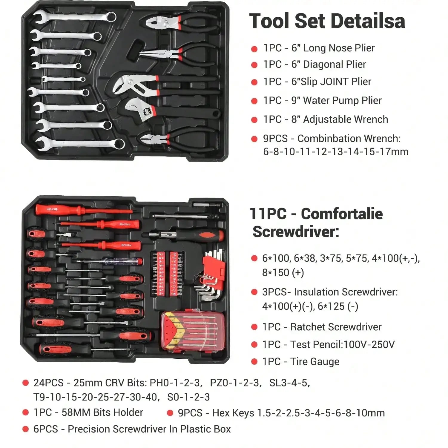 800 Piece Tool Sets For Men, Tool Box With Tools, Tool Kit With Rolling Tool Box, Complete Tool Box Set, Household Tool Set, Aluminum Trolley Case Tool Sets, Gift On Father's Day from PriceLows™
