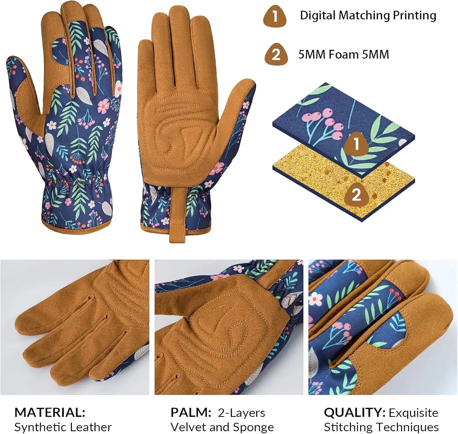 Gardening Gloves for Women - Leather Garden Gloves Thorn Proof, Outdoor Protective Working Gloves from PriceLows™