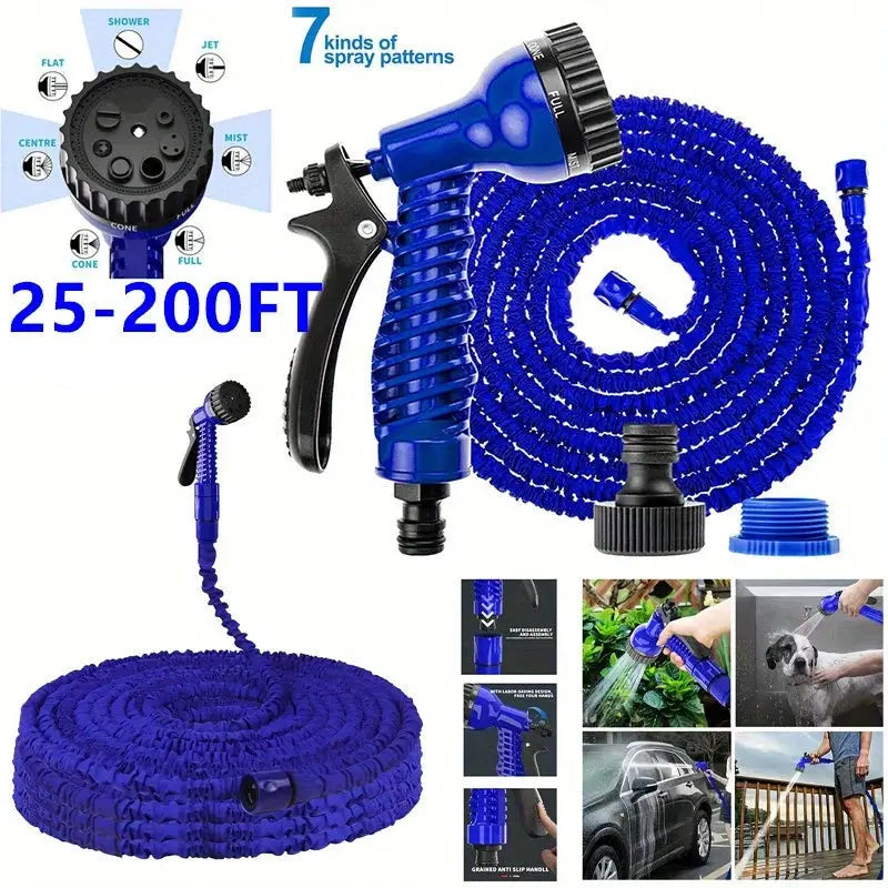 25FT-200FT Expandable Magic Hose Lightweight Design Durable Materials 7 Water Spraying Functions Gun Home Garden Watering Tools from PriceLows™