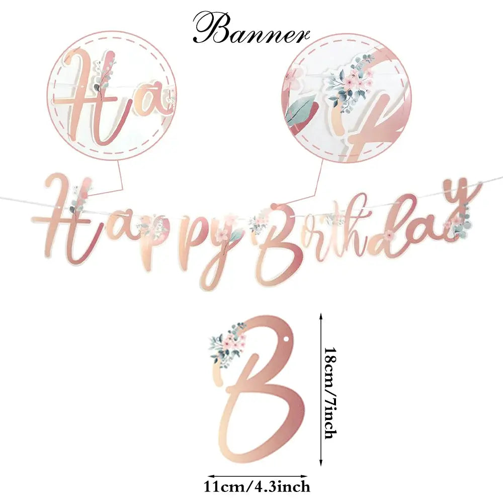 Wildflower Party Supplies | Spring Flower Banner And Plates | Napkins And Balloons