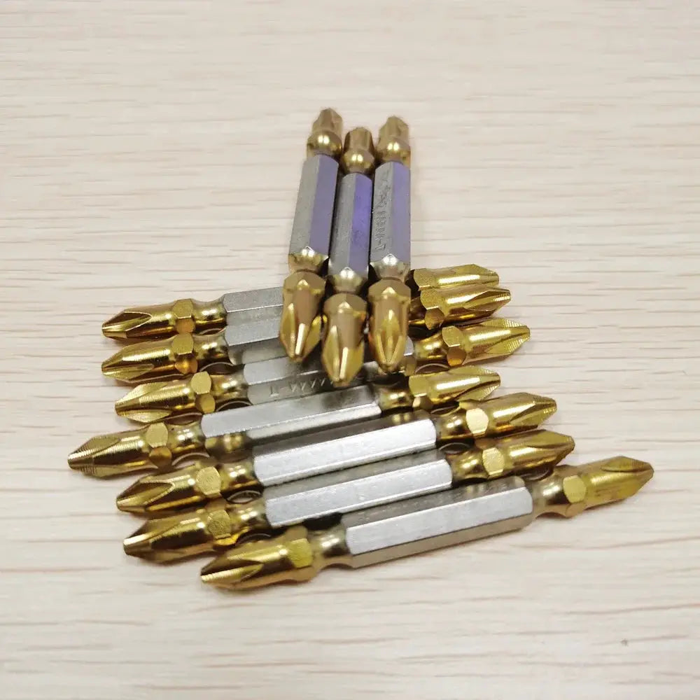 65mm Titanium Coated PH2 Cross Double Head Screwdriver Bits Electric Hex Shank Magnetic Screw Driver Drill Bit 5Pcs / 10Pcs from PriceLows™