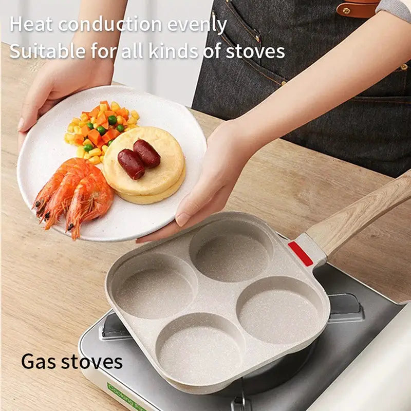 Omelette Pan | Four Hole Design | Nonstick | One Size