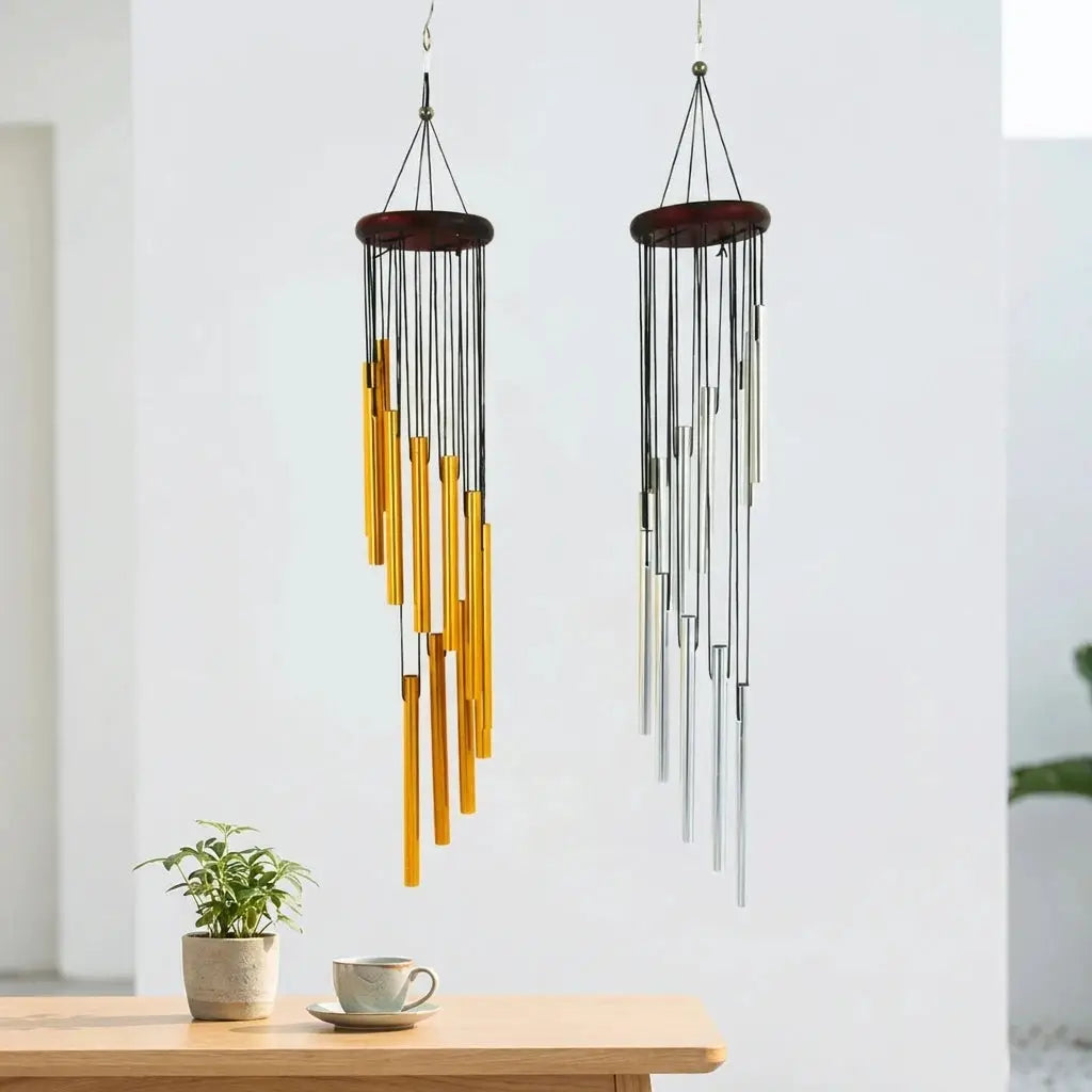 1Piece 12-Tube Aluminum Alloy Wind Chimes Set with Hook Gold/Silver Bells Outdoor Home Wedding Party Memorial Decoration Gifts from PriceLows™