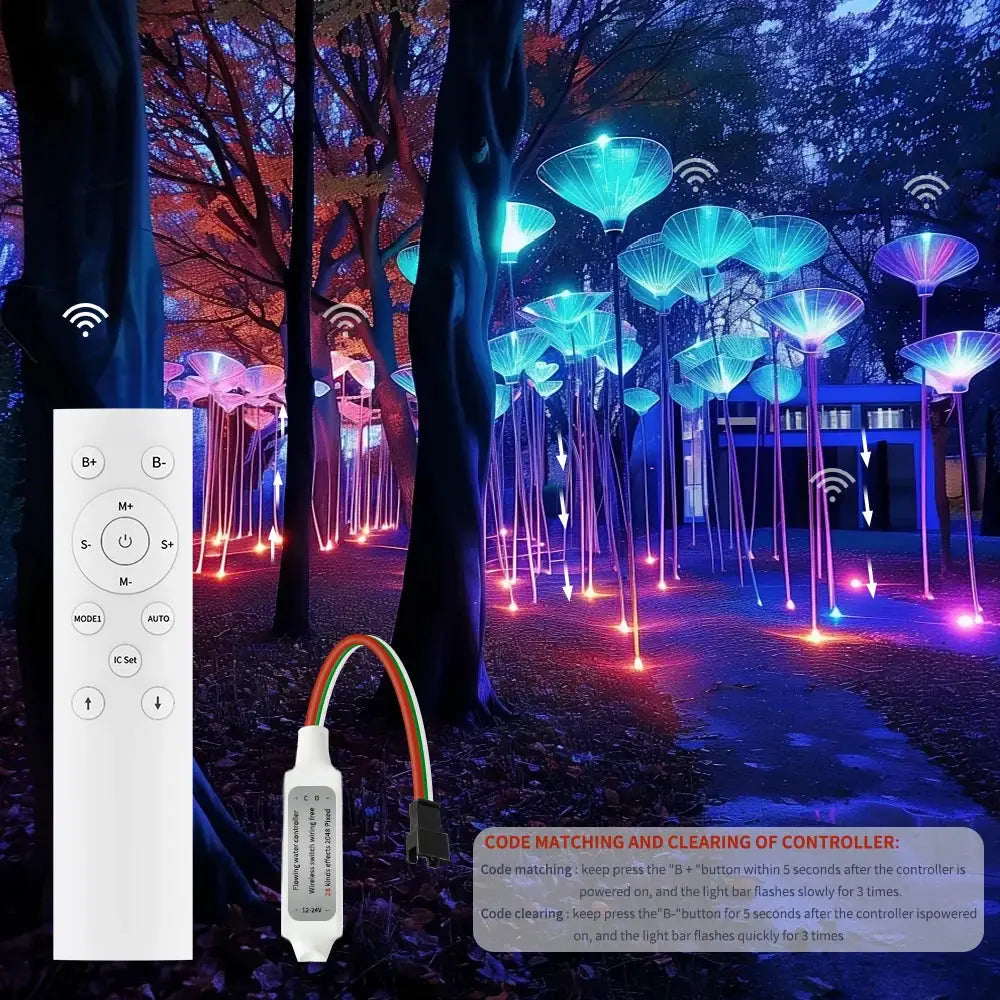 WS2811 1903 16703 Single Color LED Pixel Strip Horse Race Controller RF Wireless Remote Running Water Flow LED Controller 12-24V from PriceLows™