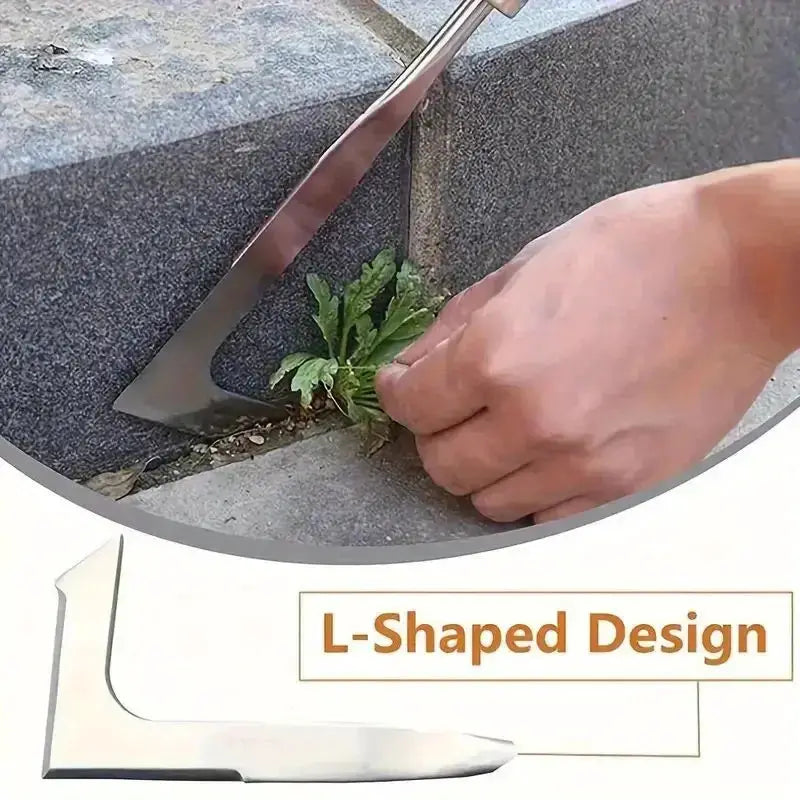 1pc 13.5inch L-shaped Stainless Steel Gap Weeding Tool Garden Hand Tool, For Clearing Weeds On Yard, Patio, Driveway from PriceLows™