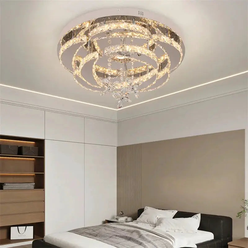 Crystal Ceiling Lamp Led Chandelier Modern Penadant Lighting Fixture For Living Dining Room Bedroom Decorate Lustre RC Dimmable from PriceLows™