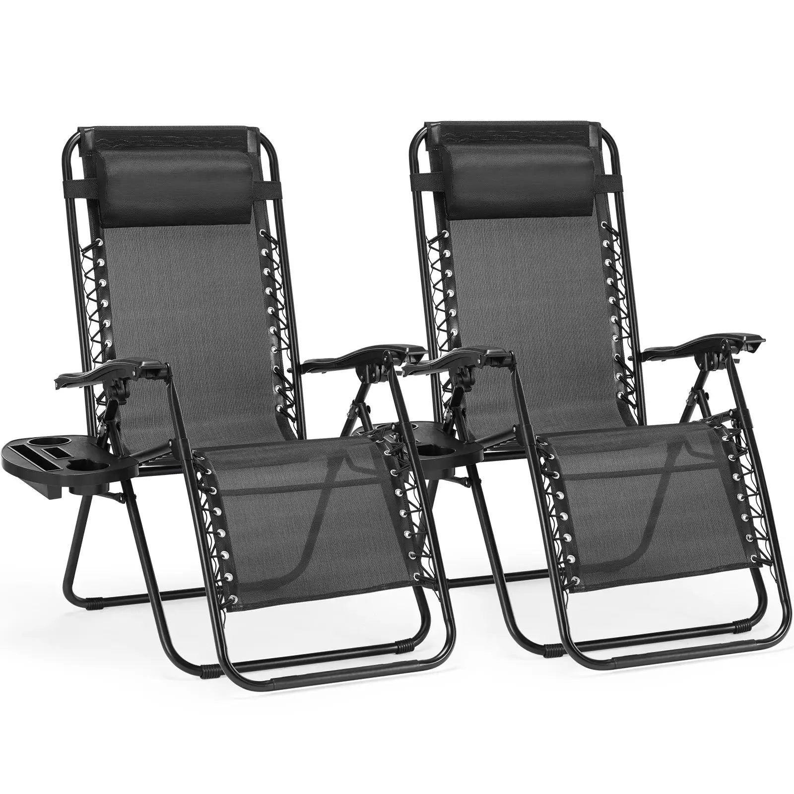JHK Zero Gravity Portable Recliner Camping Patio Outdoor Garden Lounge Chair with Cup Holder Trays Adjustable Pillow for Backyard from PriceLows™