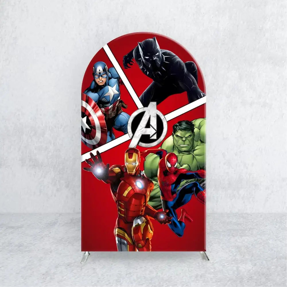 Party Backdrop | Marvel Avengers Theme | Arch Backdrop Cover | Custom Name