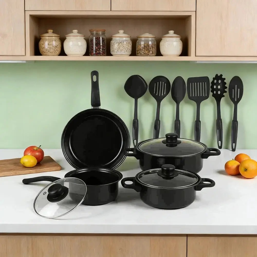 13PCS Non-Stick Cookware Set Maifanstone Coating Less Smoke Durable Induction Compatible Kitchen Pots and Pans Set Home Use from PriceLows™
