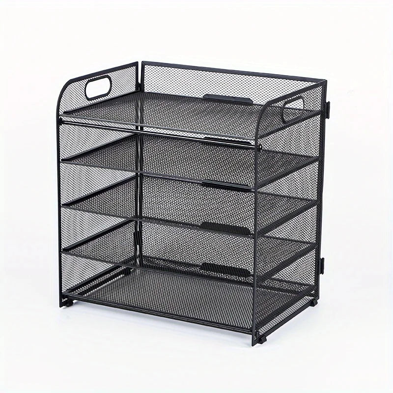 Stainless Steel Desk Organizer | 7 Trays | Vertical File Organizer | With Handle