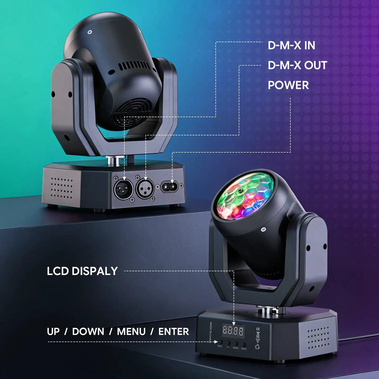 Yiflamefly 1/2/4Pcs Mini 30W Moving Head Beam Lights R/G/W/G/Y/Cyan LED Stage Lights With Magic Ball Effects For Party KTV Bar from PriceLows™