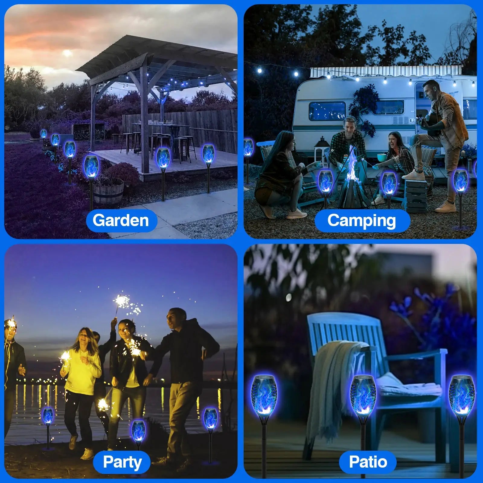 4/6/8/12Pcs Solar Flame Torch Light LED Flickering Outdoor Decoration Powered For Lawn Path Yard Patio Floor Night Lamp from PriceLows™