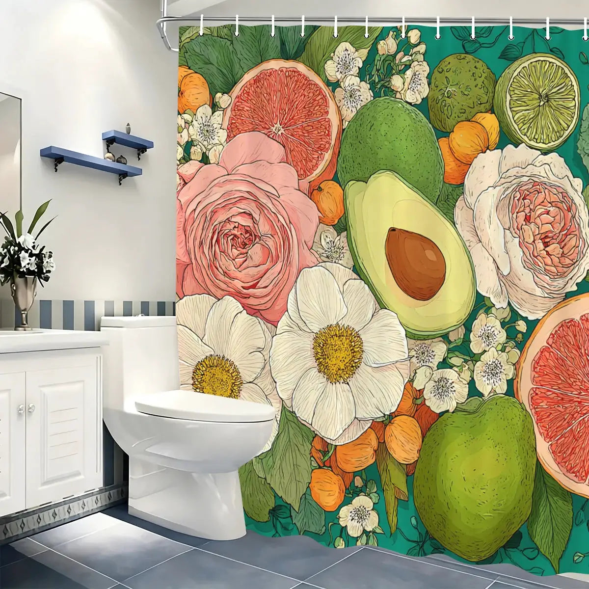 Vibrant & Fun Themed Polyester Shower Curtain - Stylish Bath Decor, Creative Bathroom Polyester For Home & Hotel from PriceLows™