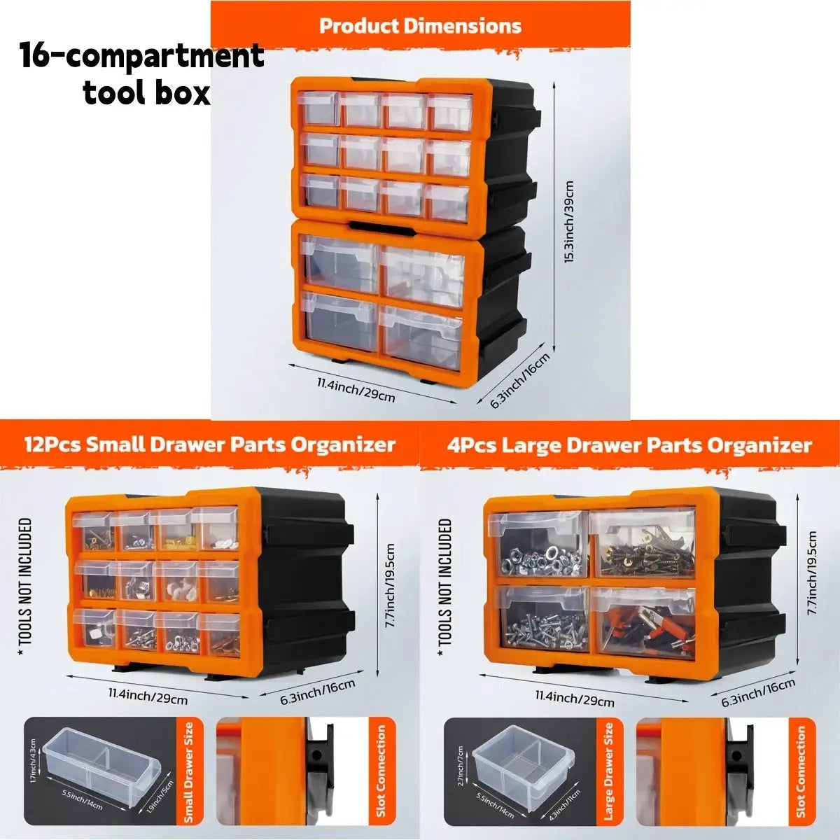 5/16/28/36 Drawers Storage Cabinet Tool Box Bin Chest Case Parts Organizer Divider, Utility Shelves from PriceLows™