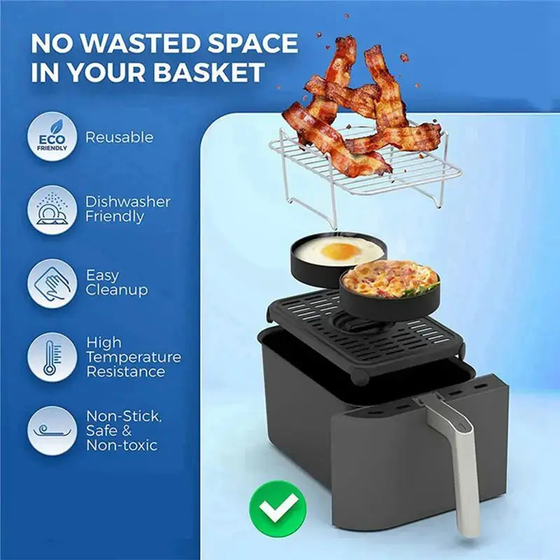 Air Fryer Rack | Multi Layer Design | For Ninja Dual Basket | DZ201, DZ401