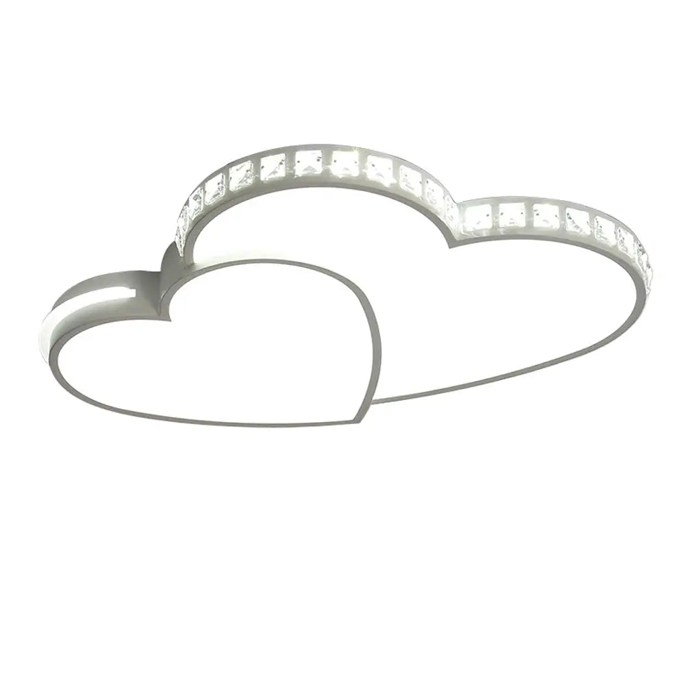 Modern Heart Shaped Ceiling Lights Crystal LED Flush Mount Lamp Cartoon Children's Room Living Room Bedroom Lamp Fixture from PriceLows™