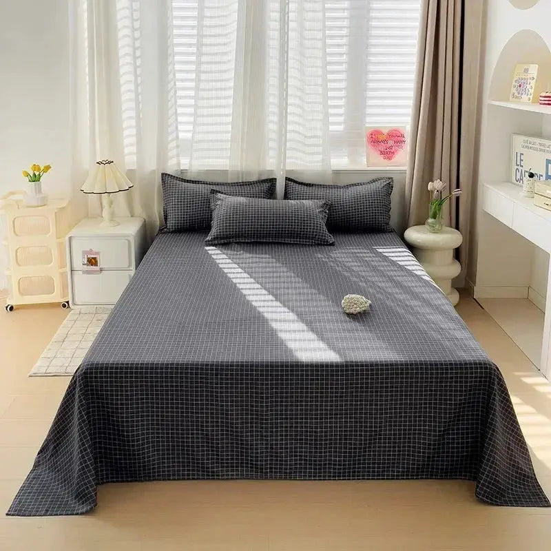 Washed Cotton Bed Fat Sheet Flower Series Printed Double Top King Sheets for Girls Boys Kids Single Queen King Size Bed Linen from PriceLows™
