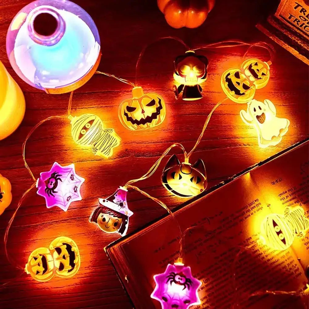 Halloween LED String Lights | Battery Operated | Ghost Pattern | Indoor Use