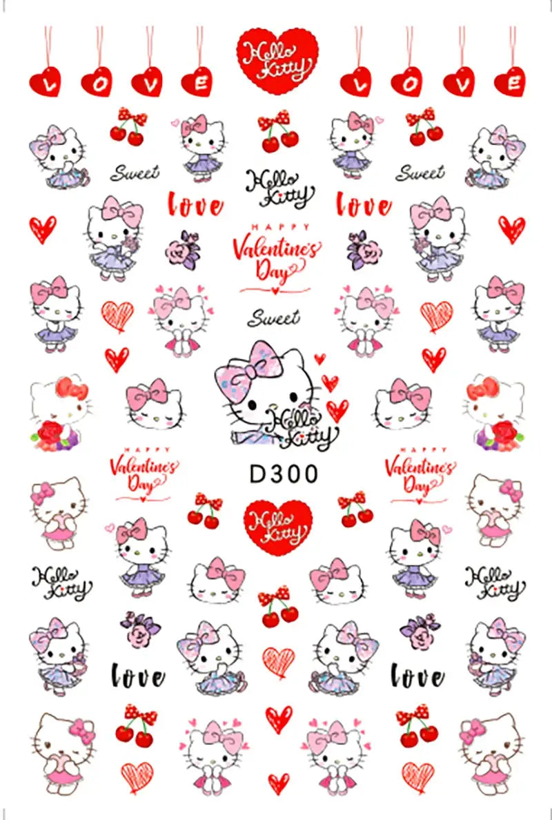 1PCS Cartoon Kawaii Pokémon Nail Stickers 3D Sanrio Hello Kitty Stickers For Nails Nails Accesories Anime Kuromi Nail Supplies from PriceLows™