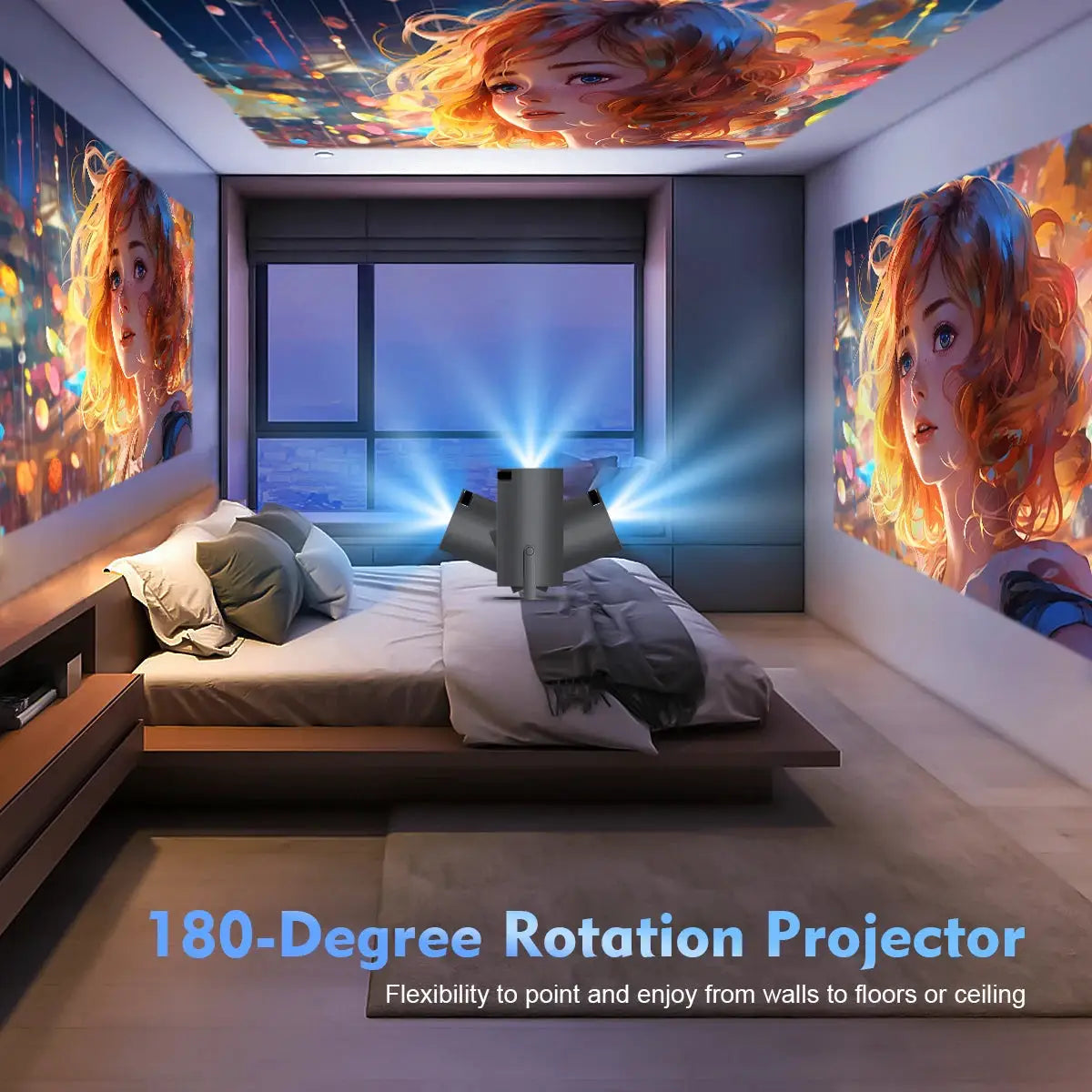 Portable Projector | 290 ANSI Lumens | Android 14 | 720P