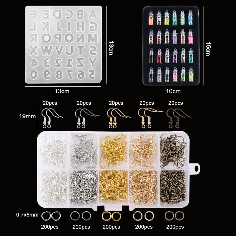 Resin Jewelry Making Kit | Dried Flowers Foil Earring Necklaces
