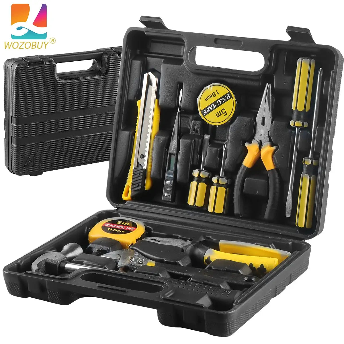 8/9/12/13Piece Tools Set General House hold Hand Tool Kit with Plastic Toolbox Storage Case Used to Car repair And home Repair from PriceLows™