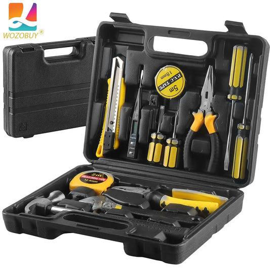 8/9/12/13Piece Tools Set General House hold Hand Tool Kit with Plastic Toolbox Storage Case Used to Car repair And home Repair from PriceLows™