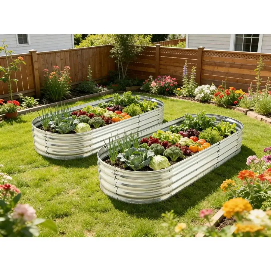 6 ft x 2 ft Raised Garden Bed Metal Elevated Planter for Vegetable Flower Herb 2pk from PriceLows™