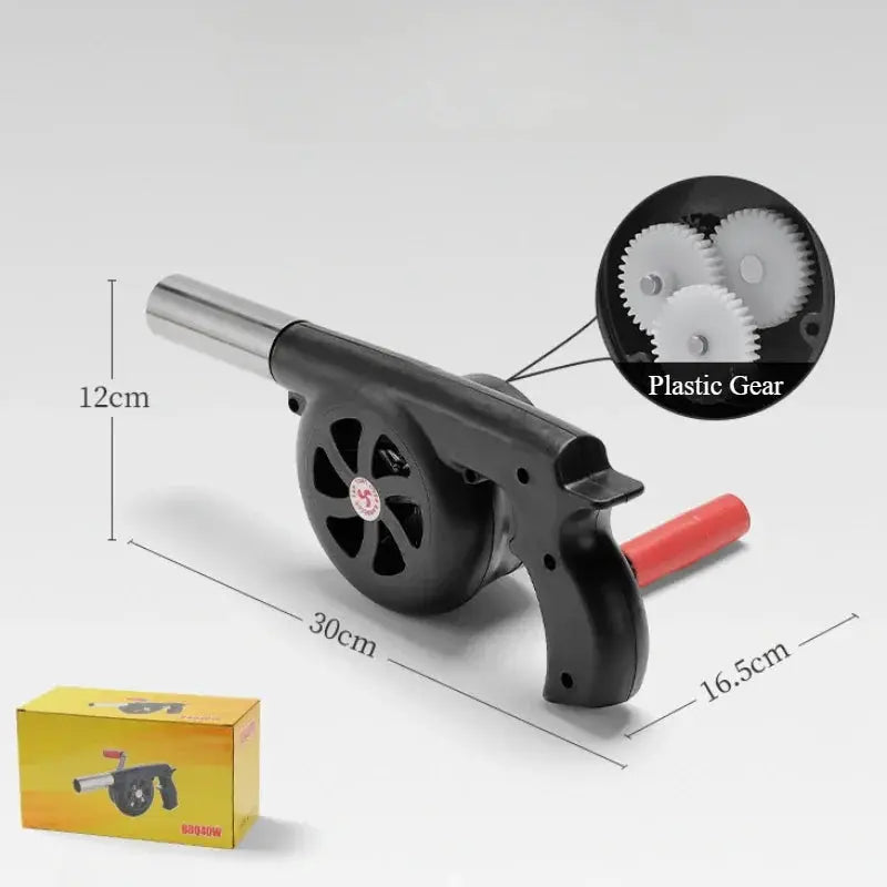 Hand Cranked BBQ Air Blower | Portable | BBQ Grill Accessory | One Size