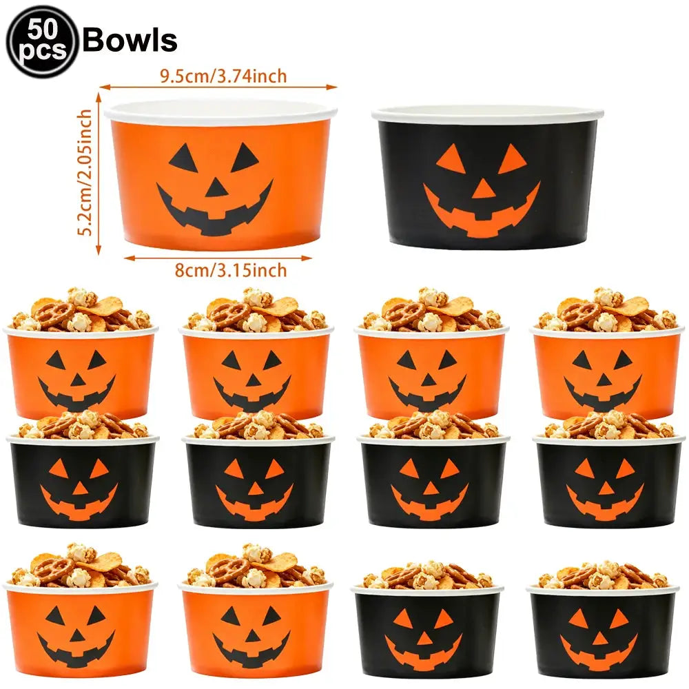 Halloween Party Supplies | Paper | Pumpkin Theme | Tableware Set
