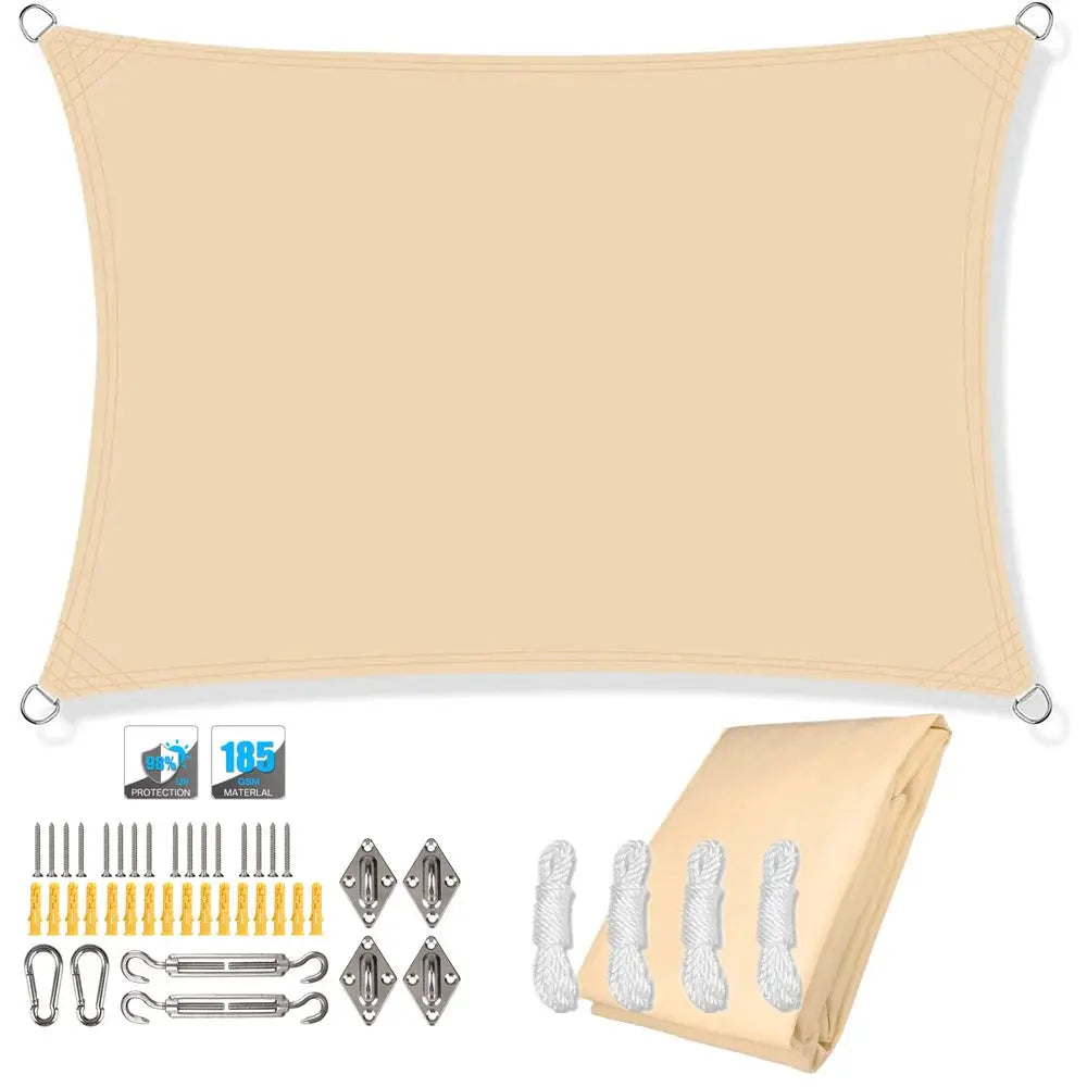 Rectangle Sun Shade Sail | Waterproof Oxford Canopy | UV Blocking Outdoor Shelter