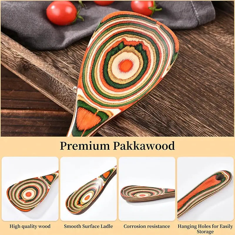 Kitchen Pakkawood Wooden Spoons For Cooking Nonstick Pakkawood Serving Utensils Set Salad Servers Set Cooking Utensils Set from PriceLows™