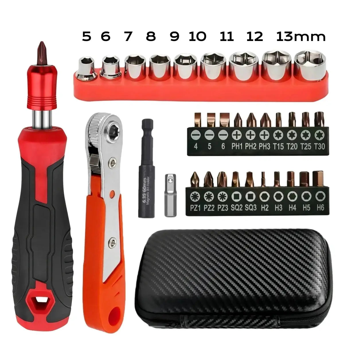 Household Repair Toolbox Combination Ratchet Wrench Screwdrivers Socket Repair Set Tool Box With 25mm multi model S2 Bit Heads from PriceLows™