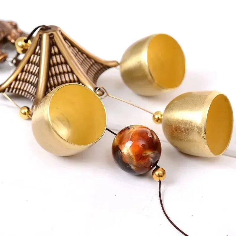 1Pcs Garden Courtyard Antique Style Copper Wind Chime Outdoor Home Decoration Metal Hanging Decoration Outdoor Lucky Metal Bell from PriceLows™
