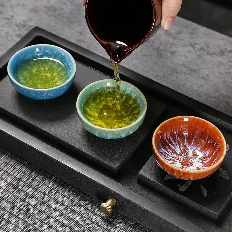 1pc Multicolor Kiln Fambe Porcelain Tea Cup Large Kung Fu Temmoku Glaze Ceramics Japanese Master Teacup Retro Single Tea Cups from PriceLows™