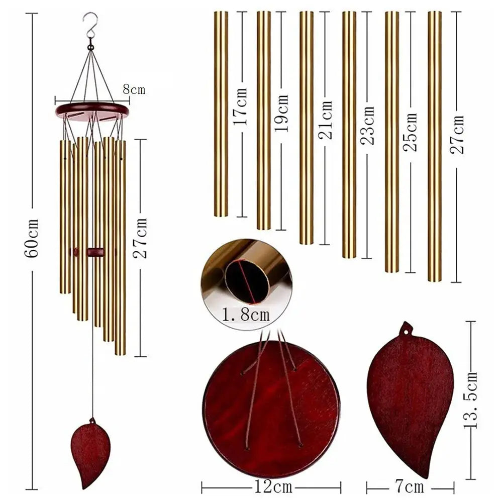 Good Luck Wind Chimes, 6 Tubes Bell Pendant For Home Decorations, Clear And Elegant Sound, Suitable For Indoor And Outdoor Use from PriceLows™