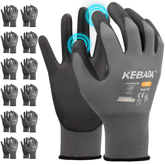 Gray work gloves on a white background-  PriceLows