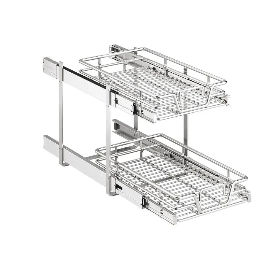 2Tier Kitchen Cabinet Pull Out Shelf and Drawer Organizer Slide Out Pantry Storaqe Basket in Multiple Sizes 14 W x 21 D from PriceLows™