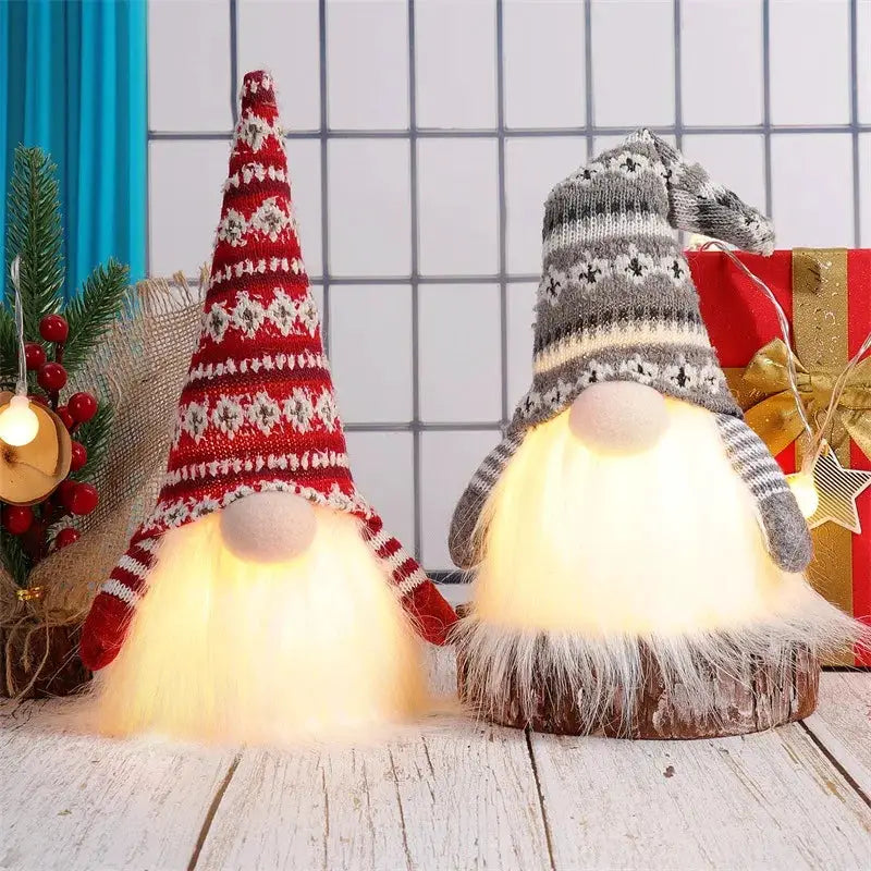 Christmas Elf Gnome | Internal LED Light | Soft Plush Body | 20Cm 30Cm Size