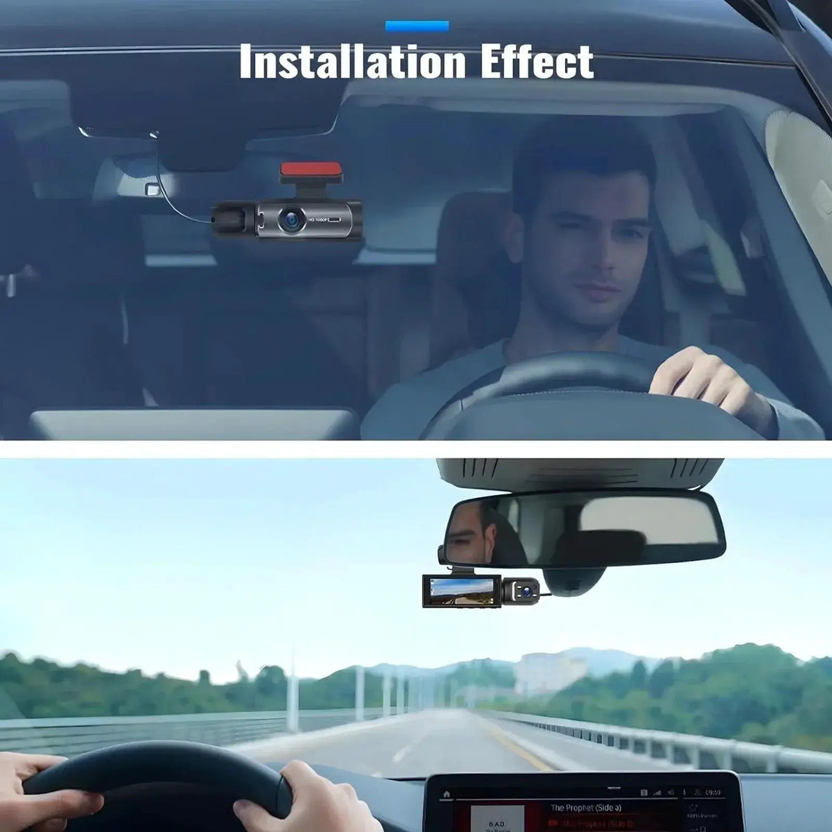 Car Dash Cam | 1080P Hd Dual Lens | Ir Night Vision | 3.5 Inch Ips Screen