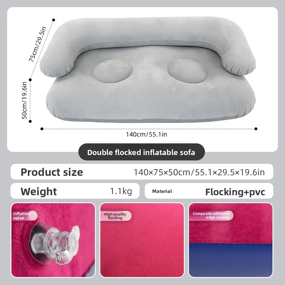 Inflatable Sofa Couch | 2 Person | Foldable With Armrests | Outdoor Camping