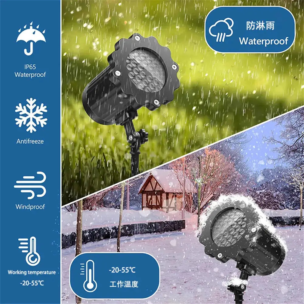Snowflake Projector Lights | IP65 Waterproof | Rotating Holiday Display